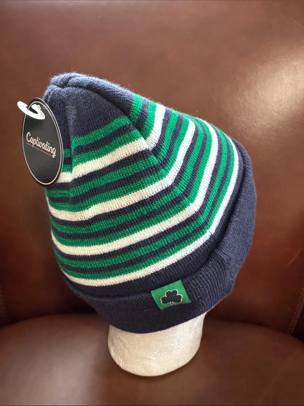 NWT Notre Dame Fighting Irish NCAA Knit Beanie Cuffed Embroidered Adult Hat ND